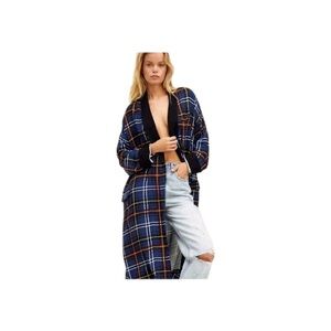 Free People Long Plaid Duster XS **Read**